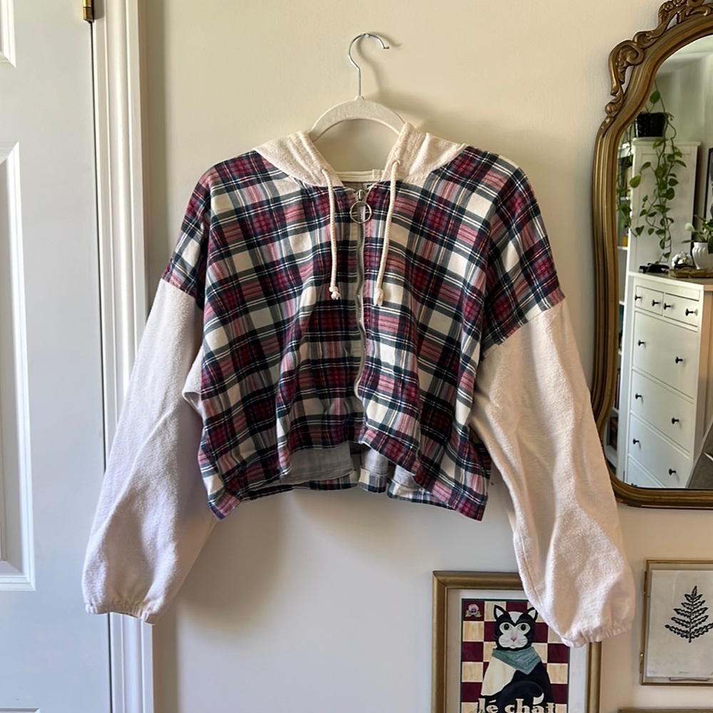 Reworked Vintage Flannel Sweatshirt